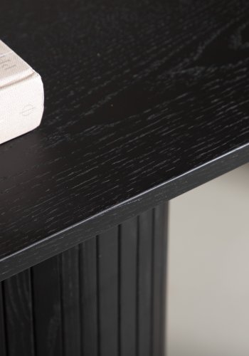 VENTURE DESIGN Bianca konsolbord, oval - sort finér (130x40)