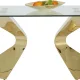 KARE DESIGN Gloria spisebord, rektangulr - klar glas og guld stl (200x100)