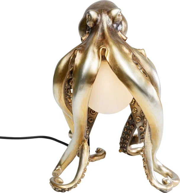KARE DESIGN Animal Octopus bordlampe - hvid glas og guld polyresin
