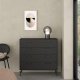 TVILUM Dana Kommode med 4 skuffer, Matt Black, 98,7 x 39,8 x 95,8 cm
