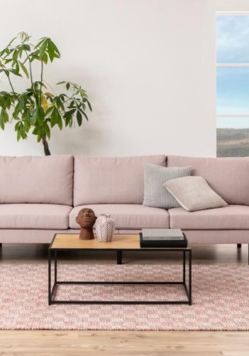 ACT NORDIC Seaford sofabord, rektangulr - natur vild eg papir og sort stl (100x50)