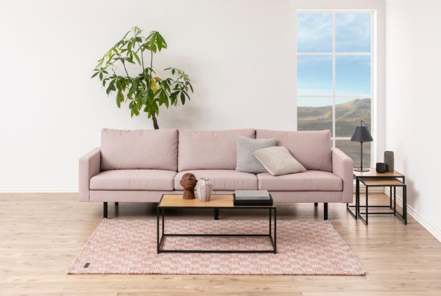 ACT NORDIC Seaford sofabord, rektangulr - natur vild eg papir og sort stl (100x50)