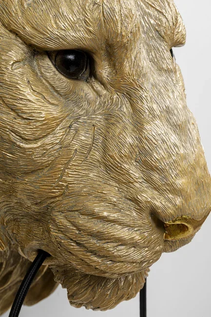 KARE DESIGN Animal Tiger Head vglampe - guld polyresin og aluminium