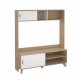 TVILUM Ikast TV-vg med 2 skydedre, Jackson Hickory/Hvid, 158,7 x 48,35 x 180,9 cm