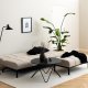 ACT NORDIC Caix sovesofa, m. click & clack, delt rygln, syninger - beige stof og sort stl (198x95)