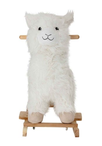 BLOOMINGVILLE MINI lama gyngehest - hvid/natur polyester/poppeltr