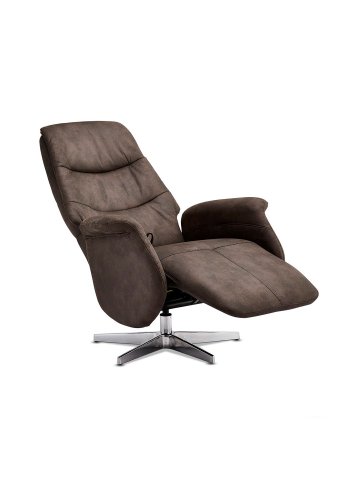 Delta recliner stol - brun-gr stof, m. armln