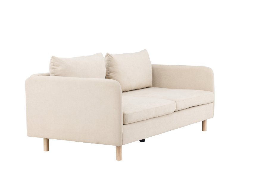 VENTURE DESIGN Zero 2 pers. sofa - beige polyester og natur gummitr
