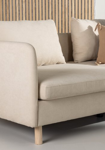VENTURE DESIGN Zero 2 pers. sofa - beige polyester og natur gummitr