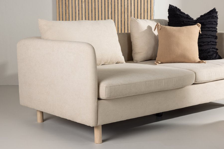VENTURE DESIGN Zero 2 pers. sofa - beige polyester og natur gummitr