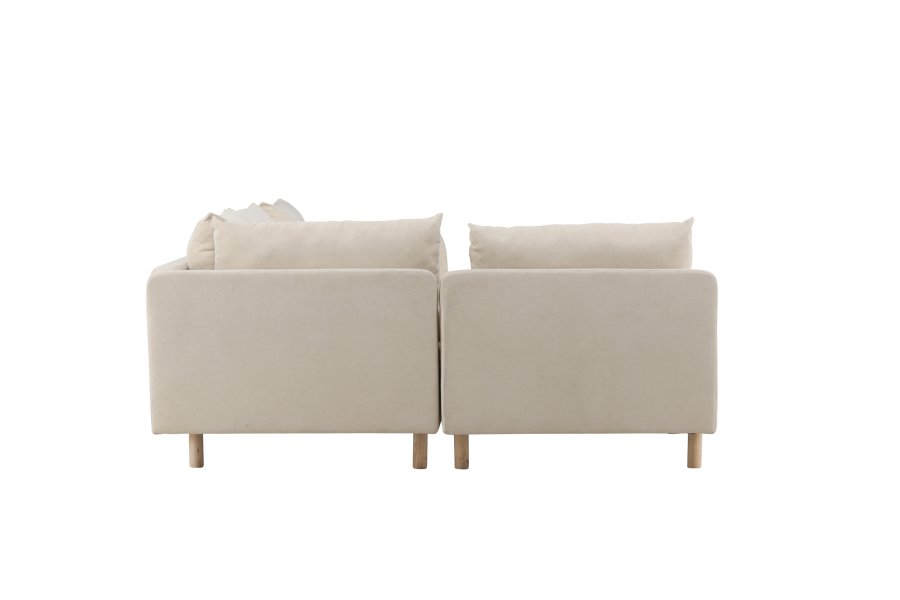 VENTURE DESIGN Zero hjrnesofa - beige polyester og natur gummitr
