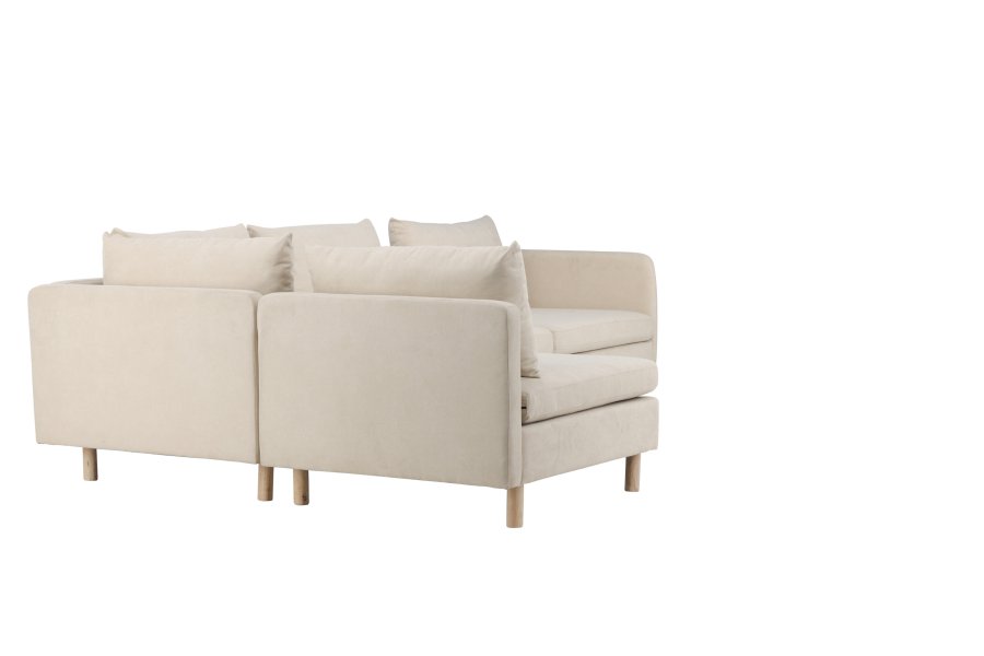 VENTURE DESIGN Zero hjrnesofa - beige polyester og natur gummitr