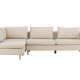 VENTURE DESIGN Zero hjrnesofa - beige polyester og natur gummitr