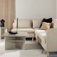 VENTURE DESIGN Zero hjrnesofa - beige polyester og natur gummitr