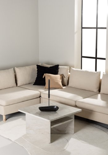 VENTURE DESIGN Zero hjrnesofa - beige polyester og natur gummitr