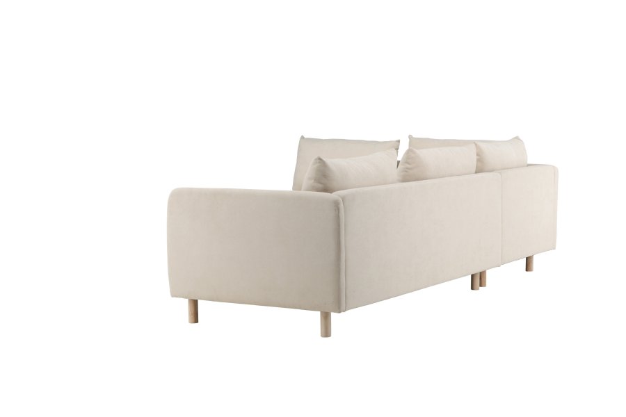 VENTURE DESIGN Zero hjrnesofa - beige polyester og natur gummitr
