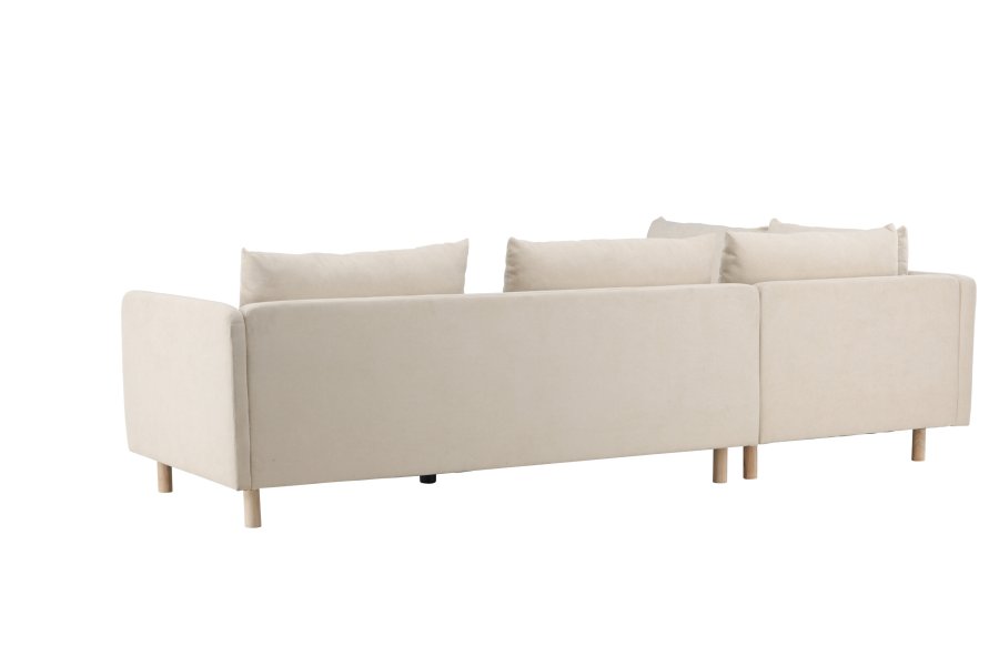 VENTURE DESIGN Zero hjrnesofa - beige polyester og natur gummitr