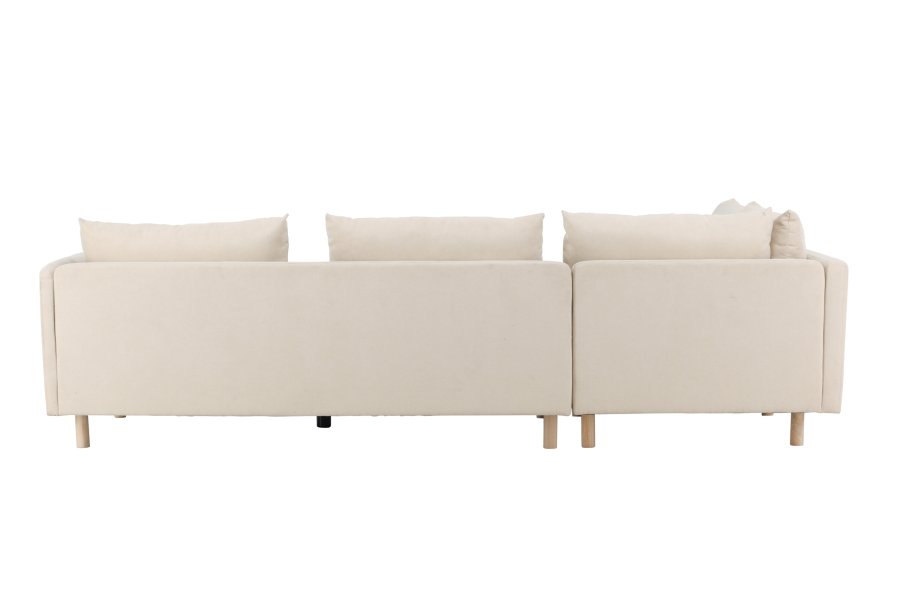 VENTURE DESIGN Zero hjrnesofa - beige polyester og natur gummitr