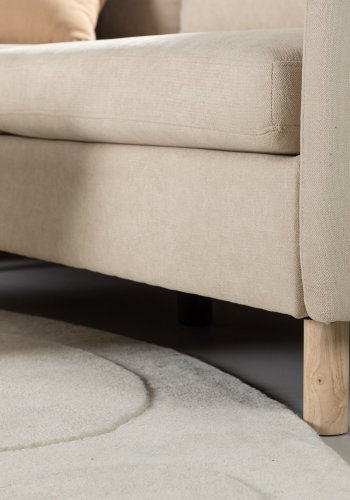 VENTURE DESIGN Zero hjrnesofa - beige polyester og natur gummitr