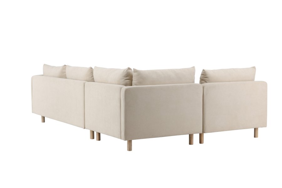 VENTURE DESIGN Zero hjrnesofa - beige polyester og natur gummitr