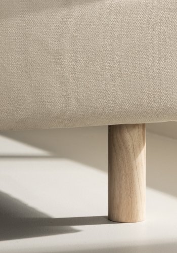 VENTURE DESIGN Zero 3 pers. sofa, m. chaiselong - beige polyester og natur gummitr