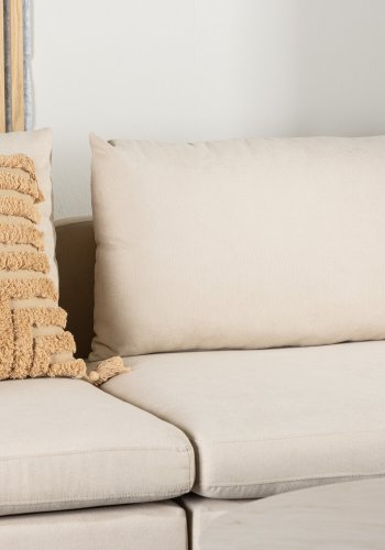 VENTURE DESIGN Zero 3 pers. sofa, m. chaiselong - beige polyester og natur gummitr