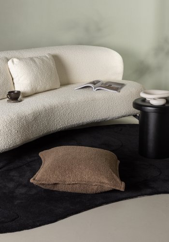 VENTURE DESIGN Luna 3 pers. sofa - hvid bouclé stof og sort metal