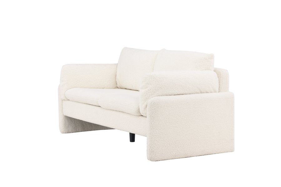 VENTURE DESIGN Luna 3 pers. sofa - hvid bouclé stof og sort metal