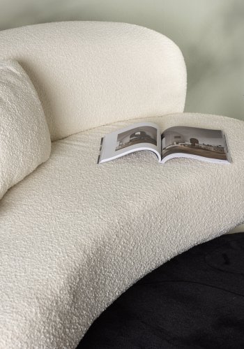 VENTURE DESIGN Luna 3 pers. sofa - hvid bouclé stof og sort metal