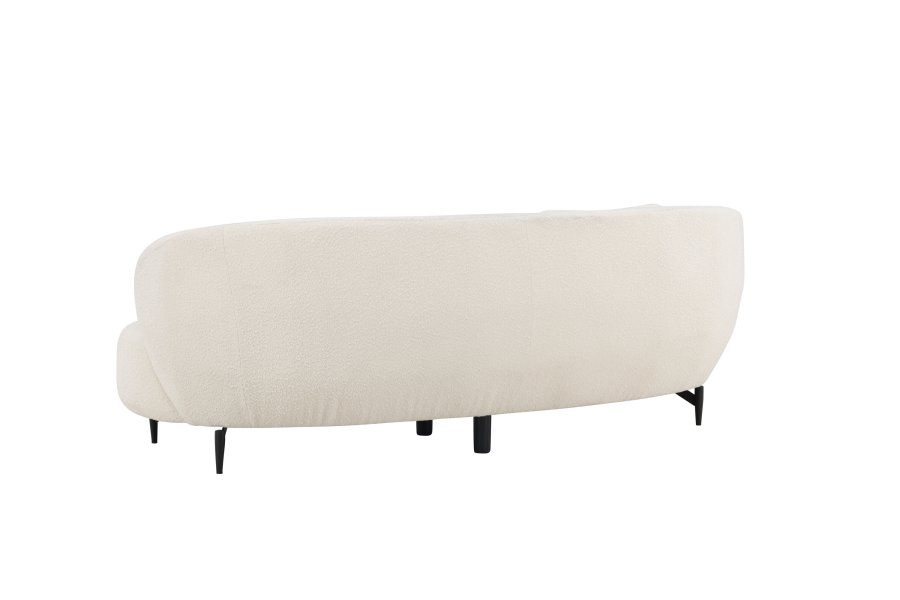 VENTURE DESIGN Luna 3 pers. sofa - hvid bouclé stof og sort metal