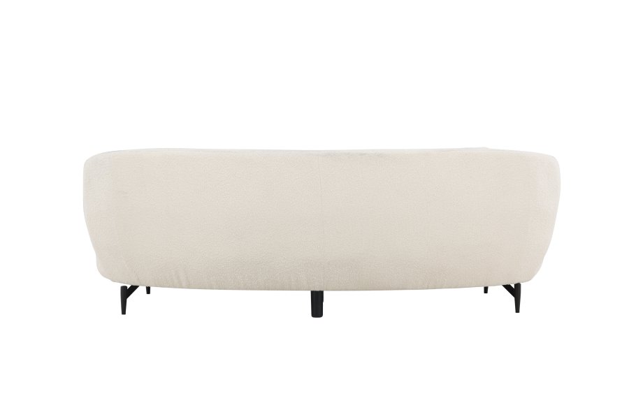 VENTURE DESIGN Luna 3 pers. sofa - hvid bouclé stof og sort metal