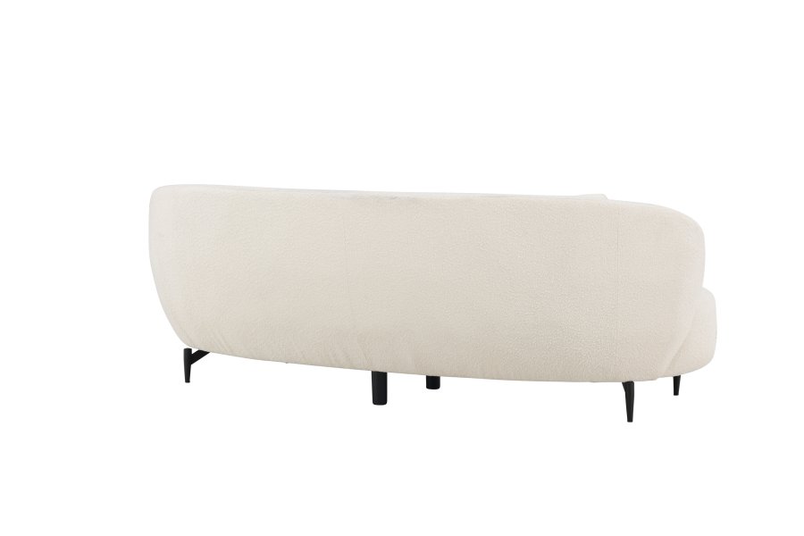 VENTURE DESIGN Luna 3 pers. sofa - hvid bouclé stof og sort metal
