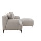 VENTURE DESIGN Viskan sofa, m. chaiselong - lysegr polyester og mat sort metal