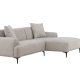 VENTURE DESIGN Viskan sofa, m. chaiselong - lysegr polyester og mat sort metal