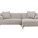 VENTURE DESIGN Viskan sofa, m. chaiselong - lysegr polyester og mat sort metal