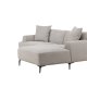 VENTURE DESIGN Viskan sofa, m. chaiselong - lysegr polyester og mat sort metal