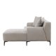 VENTURE DESIGN Viskan sofa, m. chaiselong - lysegr polyester og mat sort metal