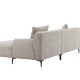 VENTURE DESIGN Viskan sofa, m. chaiselong - lysegr polyester og mat sort metal