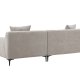 VENTURE DESIGN Viskan sofa, m. chaiselong - lysegr polyester og mat sort metal