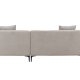 VENTURE DESIGN Viskan sofa, m. chaiselong - lysegr polyester og mat sort metal