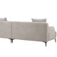 VENTURE DESIGN Viskan sofa, m. chaiselong - lysegr polyester og mat sort metal