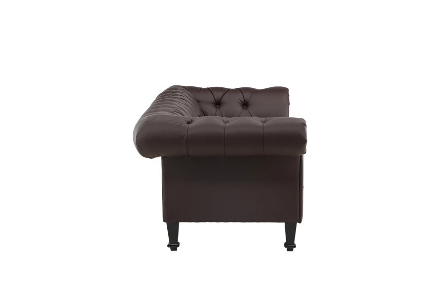 VENTURE DESIGN Ätran sofa - mrkebrun PU og gummitr