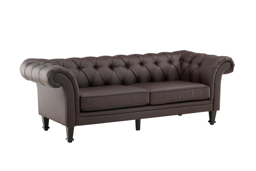 VENTURE DESIGN Ätran sofa - mrkebrun PU og gummitr