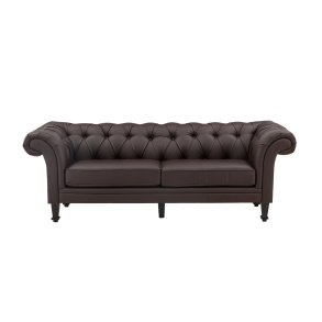 VENTURE DESIGN Ätran sofa - mrkebrun PU og gummitr