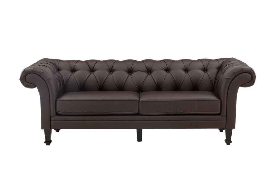 VENTURE DESIGN Ätran sofa - mrkebrun PU og gummitr