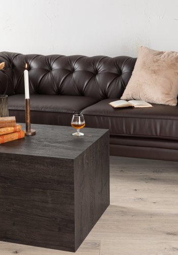 VENTURE DESIGN Ätran sofa - mrkebrun PU og gummitr