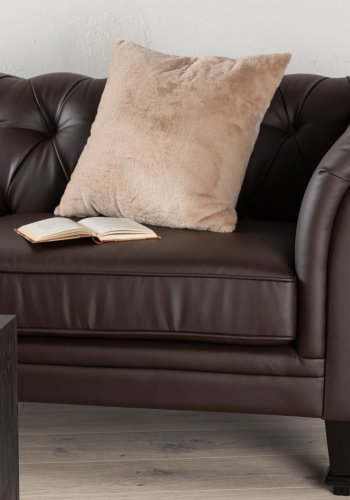 VENTURE DESIGN Ätran sofa - mrkebrun PU og gummitr