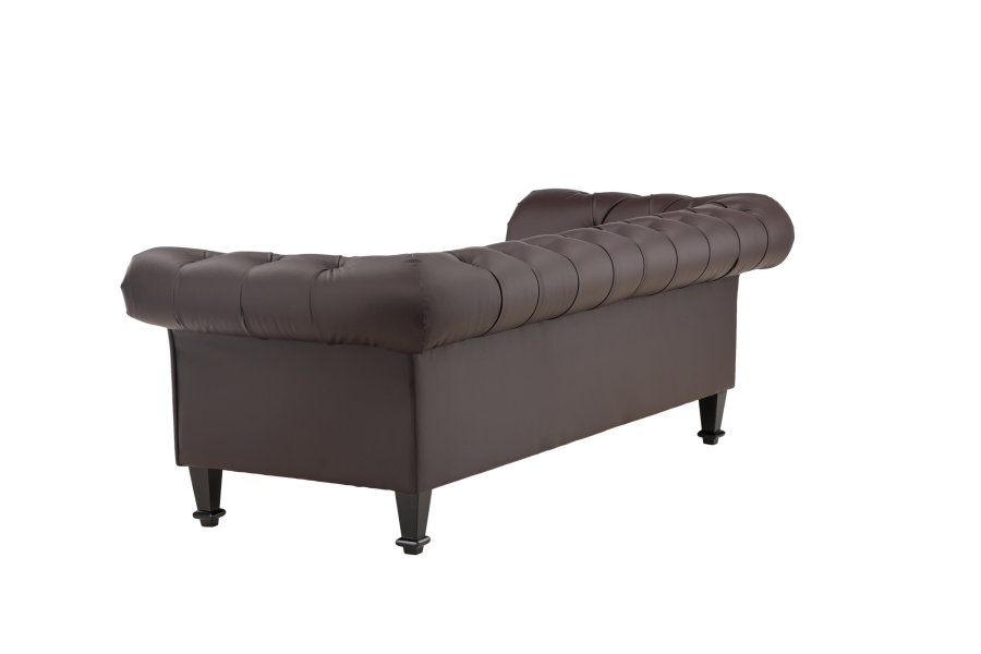 VENTURE DESIGN Ätran sofa - mrkebrun PU og gummitr