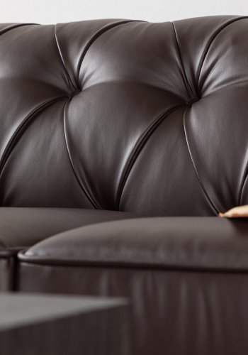 VENTURE DESIGN Ätran sofa - mrkebrun PU og gummitr