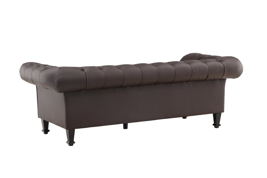 VENTURE DESIGN Ätran sofa - mrkebrun PU og gummitr